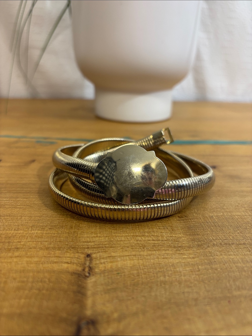 Vintage Gold Stretch Snake Belt